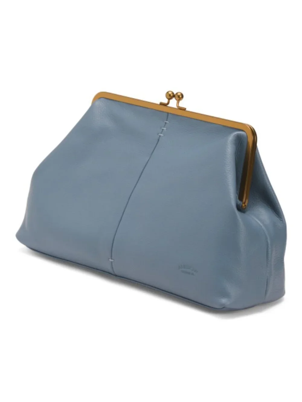 AMERICAN LEATHER CO. Leather Grace Oversized Kiss Lock Clutch